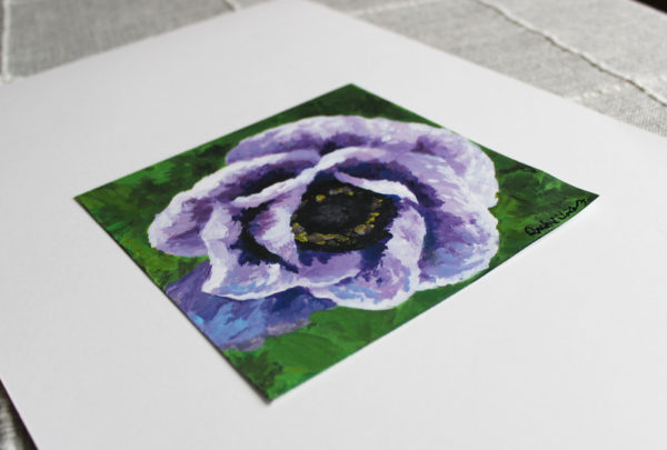 Little Purple Flower Painting Print by Rachel Lynn Heisey Lancaster, PA Artist