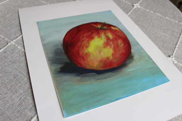 Round sweet apple art print Rachel Lynn Heisey Lancaster, PA artist art print 8 x 10