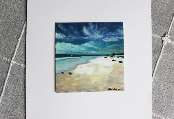 Rachel Lynn Heisey Lancaster, PA Artist 6" x 6" art print of Honeymoon Island, FL painting