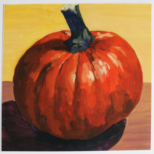 Bright Round Pumpkin Painting Print by Lancaster PA Artist Rachel Lynn Heisey