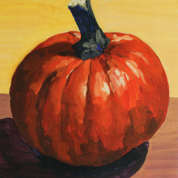 Bright Round Pumpkin Painting Print by Lancaster PA Artist Rachel Lynn Heisey