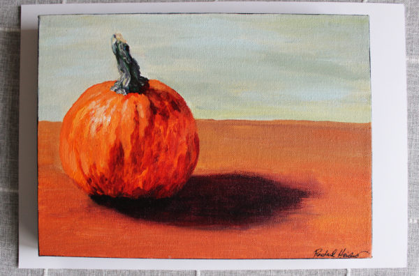 Original Painting of a Sunlit Pumpkin by Lancaster, PA Artist Rachel Lynn Heisey