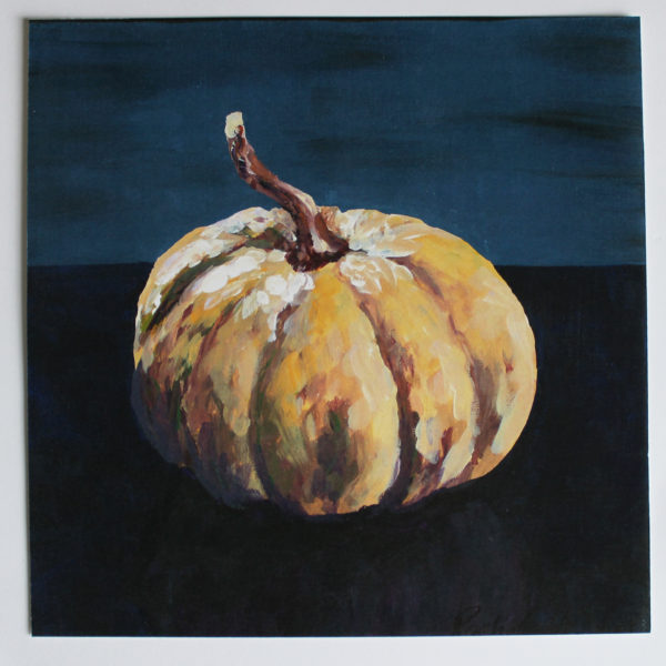 White blue pumpkin painting print by Lancaster, PA artist Rachel Lynn Heisey