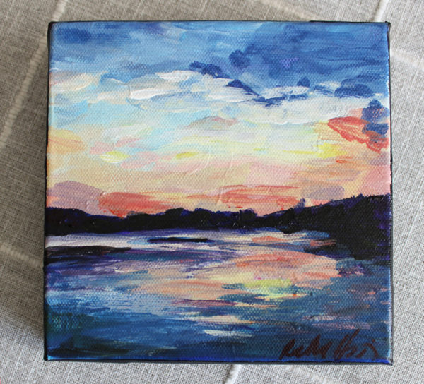 Wrightsville Bridge Sunset Painting - Rachel Lynn Heisey Design