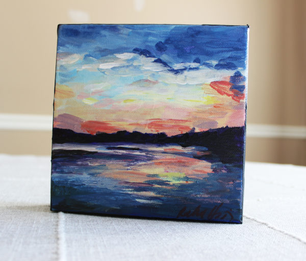 Rachel Lynn Heisey Graphic Designer, Web Designer, Yoga Instructor, Artist in Lancaster, PA Columbia Susquehanna River Scene Sunset Painting