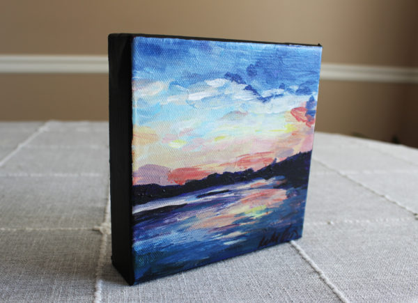 Rachel Lynn Heisey Graphic Designer, Web Designer, Yoga Instructor, Artist in Lancaster, PA Columbia Susquehanna River Scene Sunset Painting