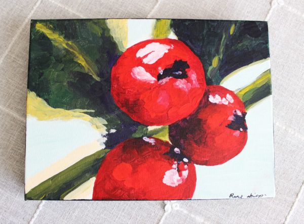 Rachel Lynn Heisey Graphic Designer, Web Designer, Yoga Instructor, Artist in Lancaster, PA Large Stunning Winter Berries Painting