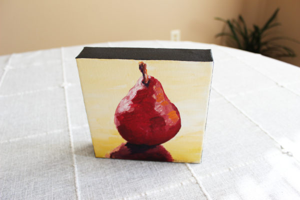 Little red pear painting original by Lancaster pa graphic designer web designer and artist rachel lynn heisey