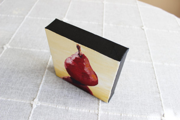 Little red pear painting original by Lancaster pa graphic designer web designer and artist rachel lynn heisey