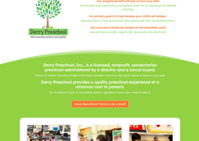 Derry Preschool Website Design & Online Gala