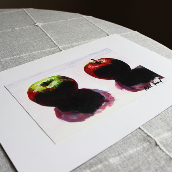Two Sweet Apples Painting 10" x 7" Print by Rachel Lynn Heisey Graphic Designer Website Designer Fine Artist in Lancaster, PA