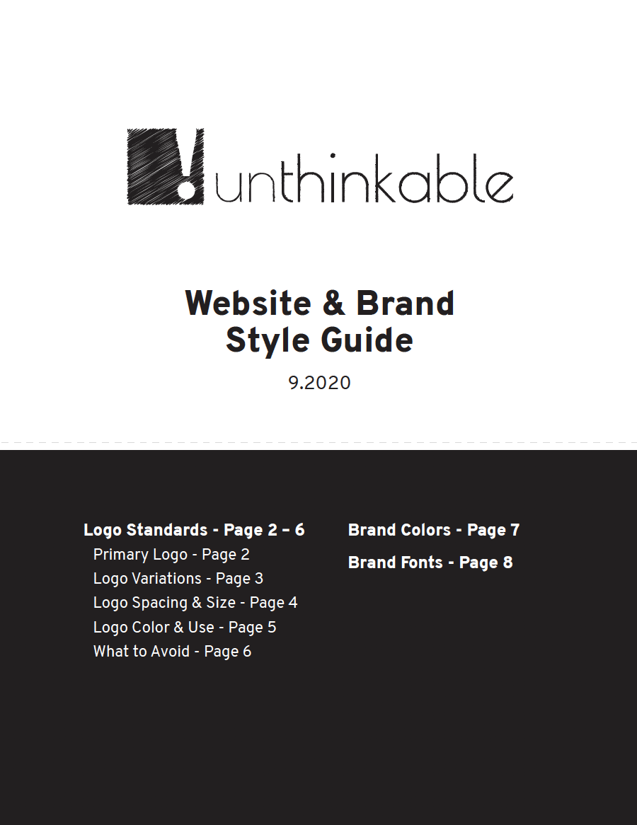 Unthinkable LOGO Business Website designed by Rachel Lynn Heisey Lancaster, PA Graphic Designer WebDesigner