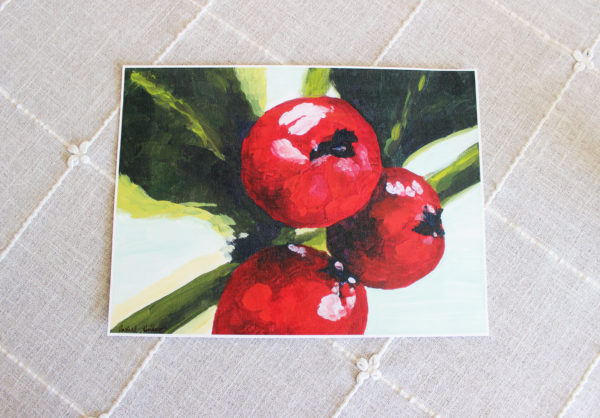 Rachel Lynn Heisey Graphic Designer, Web Designer, Yoga Instructor, Artist in Lancaster, PA Large Stunning Winter Berries Painting