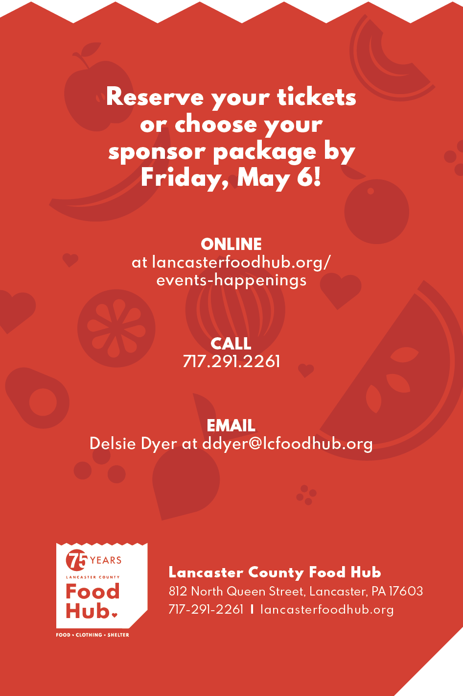 Lancaster County Food Hub 2022 Annual Spring Breakfast Designs Invitations & Website created by Lancaster, PA Graphic & Web Designer Rachel Lynn Heisey Design