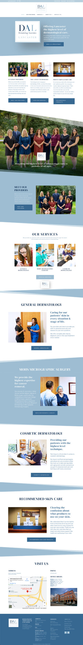 Dermatology Associates of Lancaster Brand Redesigned by Lancaster, PA Graphic Designer & Web Designer Rachel Lynn Heisey Website Redesign