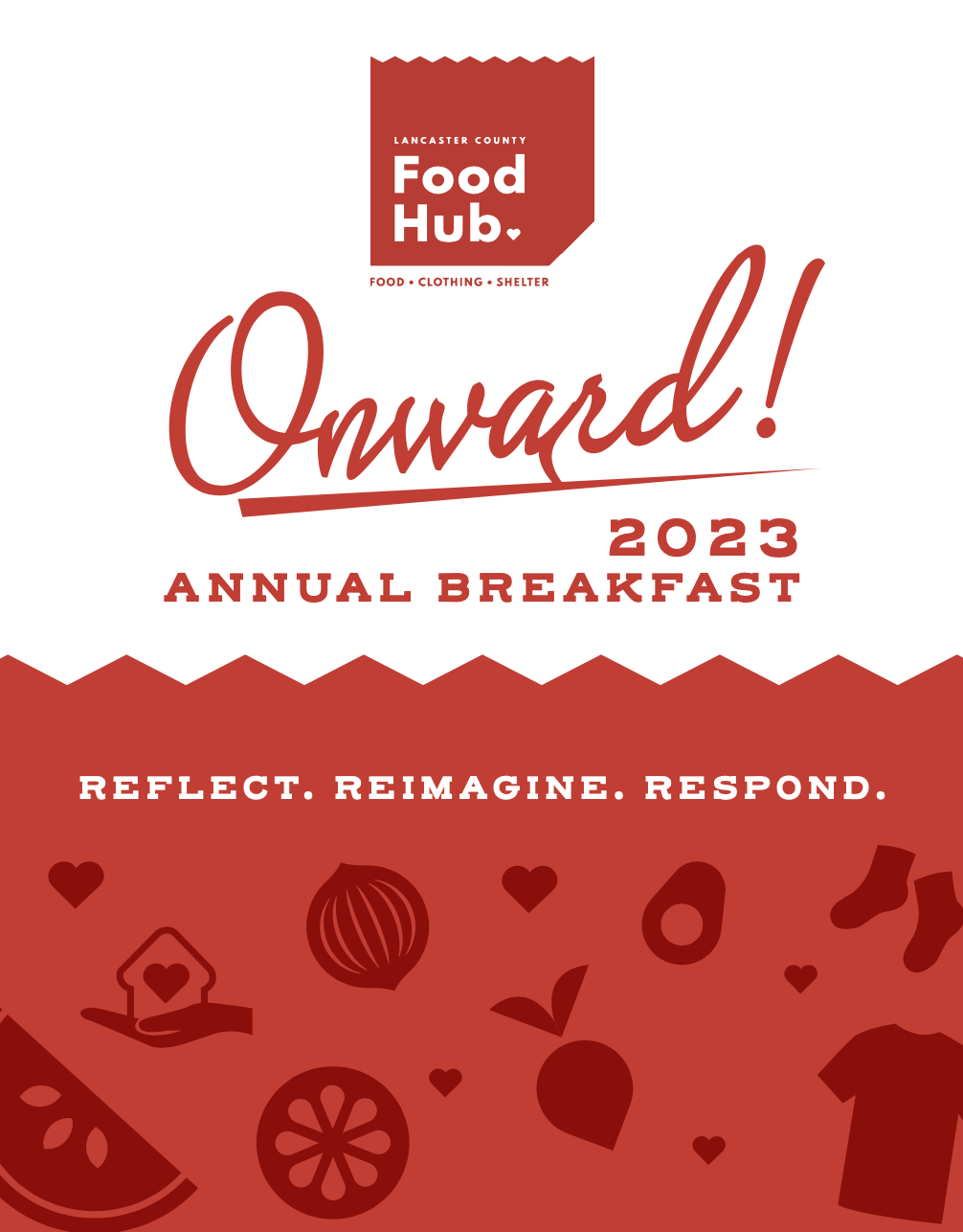 Lancaster County Food Hub 2023 Annual Spring Breakfast Designs Invitations & Website created by Lancaster, PA Graphic & Web Designer Rachel Lynn Heisey Design