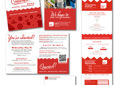 Lancaster County Food Hub Spring Breakfast Invitations & Event Web Page Designs