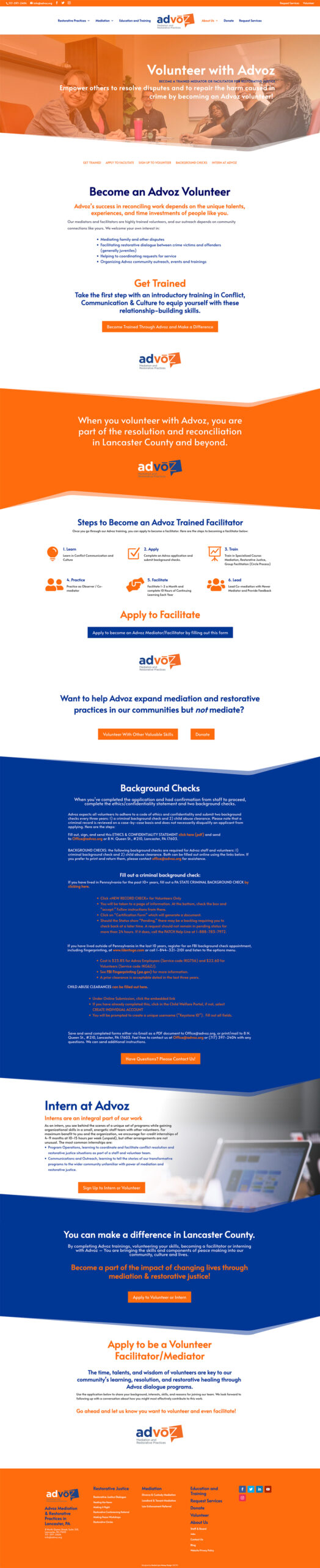 Advoz Website Redesign by Rachel Lynn Heisey graphic designer and website designer of lancaster PA