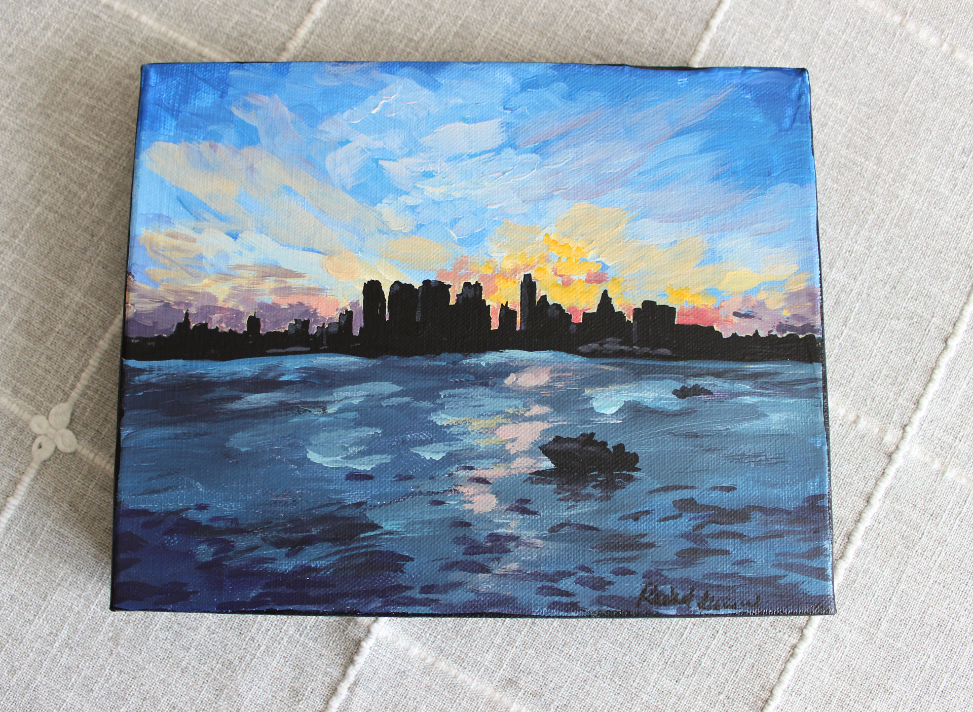 Rachel Lynn Heisey Philadelphia Philly Skyline Original Painting Lancaster, PA artist