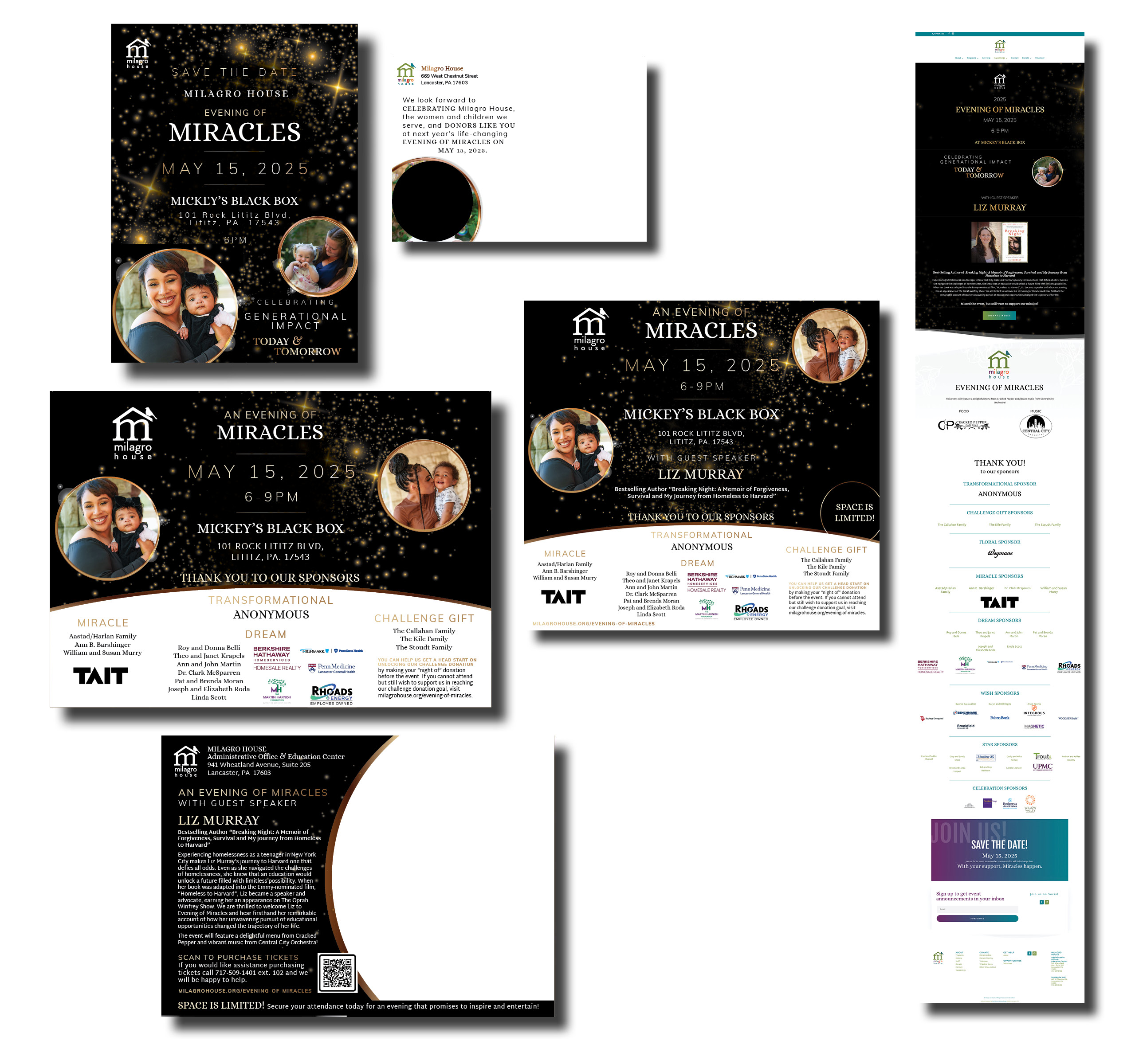 EOM 2025 Evening of Miracles Milagro House Nonprofit Fundraising Gala website by Rachel Lynn Heisey Design - Lancaster, PA Graphic Designer and Website Designer