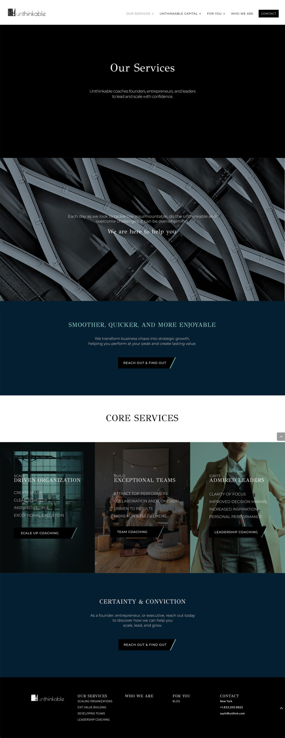 Unthinkable Group redesign website by Rachel Lynn Heisey Website Designer Lancaster, PA