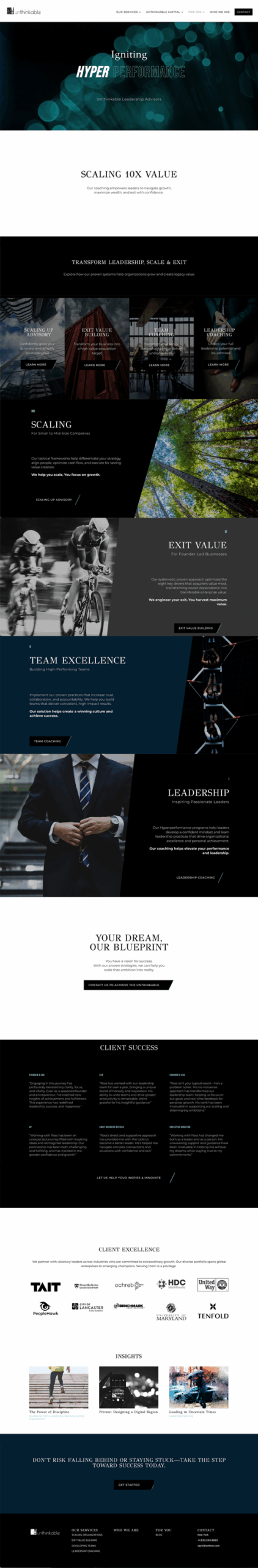 Unthinkable Group redesign website by Rachel Lynn Heisey Website Designer Lancaster, PA