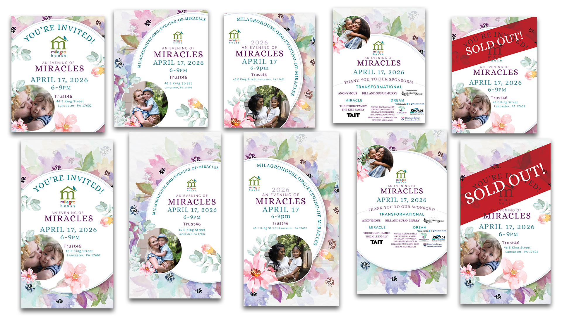 Evening of Miracles Milagro House Nonprofit Fundraising Gala website by Rachel Lynn Heisey Design - Lancaster, PA Graphic Designer and Website Designer