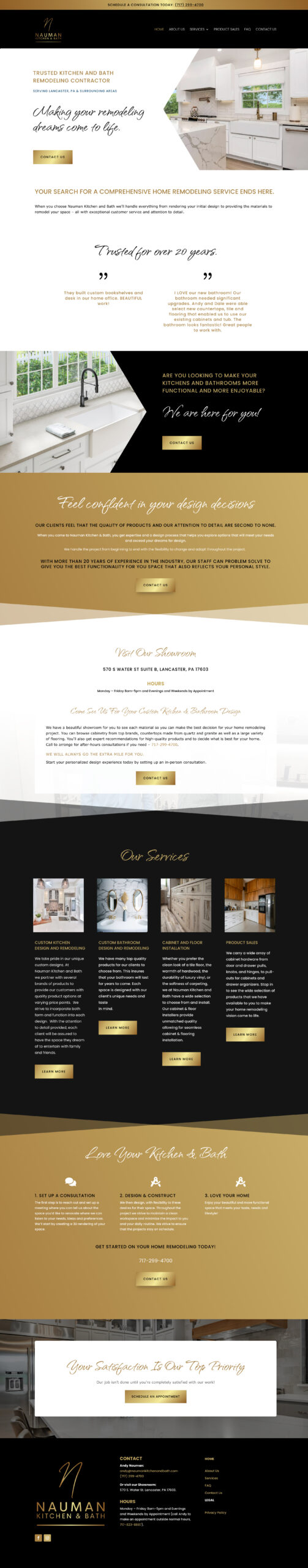 Nauman Kitchen & Bath Website Redesigned by Rachel Lynn Heisey Design, Lancaster, PA Graphic Designer & Website Designer